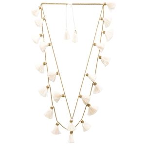 Natalie B Jewelry Dara Tassel Necklace Gold Ivory